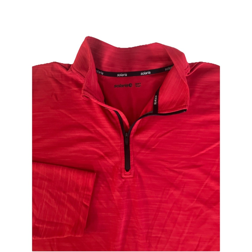 Solaris Performance Men's Red Polyester 1/4 Zip Red 3XT